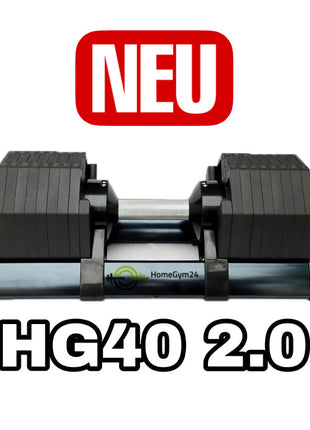 -ABSOLUTE NEUHEIT- Bis 40 KG in 2,5 KG Schritten am Griff verstellbares Hantelset inkl. Ständer - Modell HG40 2.0